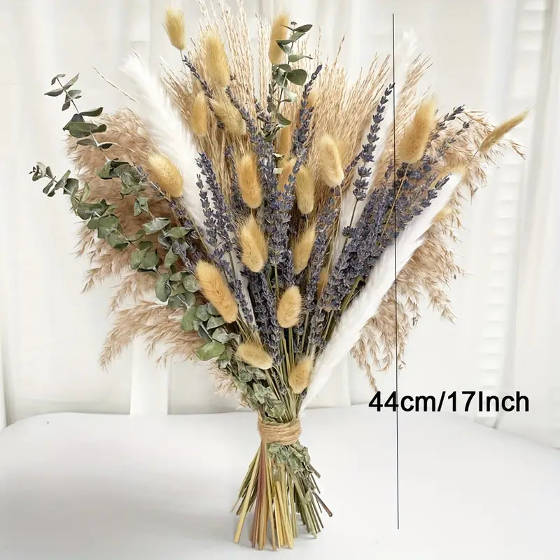 Dried Flowers Bouquet with Hemp Rope 100+ Pcs