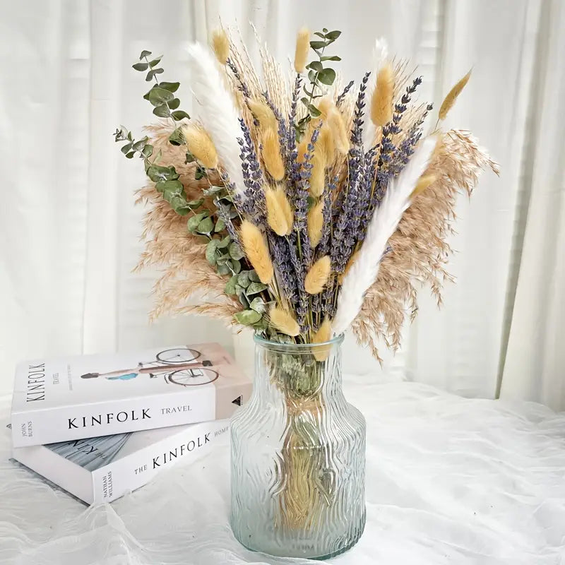 Dried Flowers Bouquet with Hemp Rope 100+ Pcs