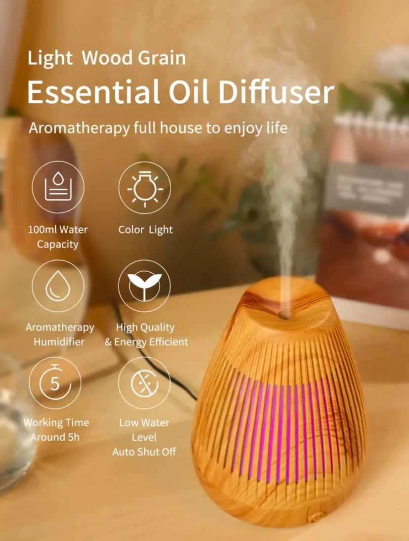 Aroma Diffuser With A Wooden Design