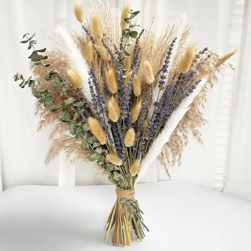 Dried Flowers Bouquet with Hemp Rope 100+ Pcs